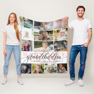 Couverture Polaire Les petits-enfants font la vie Grand Photo Collage