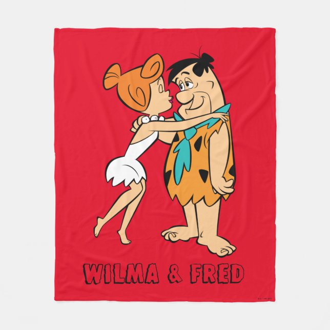 Couverture Polaire Les Pierrafeu | Wilma Kissing Fred (Devant)