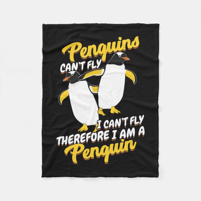 Couverture Polaire Les pingouins ne peuvent pas voler Je ne peux pas  (Devant)