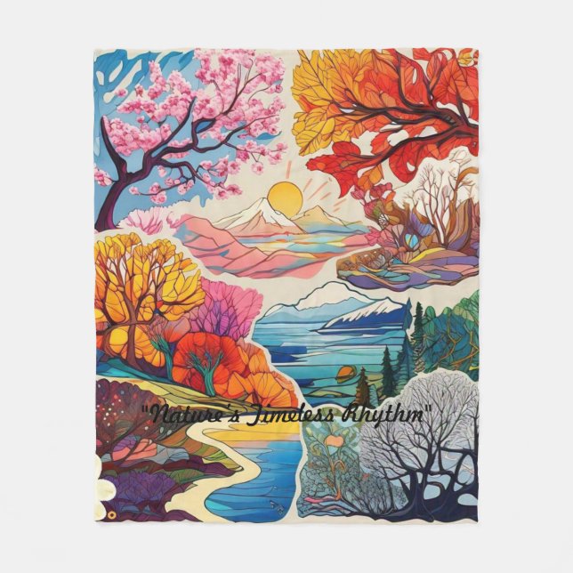 Couverture Polaire "Les saisons s'épanouissent" (Devant)