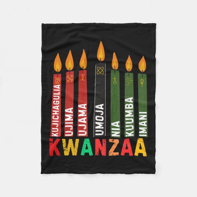 Couverture Polaire Les Sept Principes De Kwanzaa Kinara Happy Kwanz (Devant)