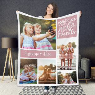 Couverture Polaire Les soeurs font le parfait meilleur collage photo