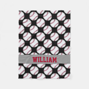 Couverture Polaire Les sports de base-ball ont personnalisé le rouge