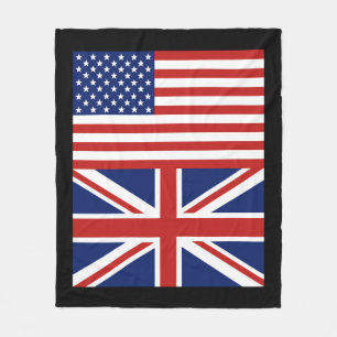 Couverture Polaire Les USA et le R-U. Drapeaux