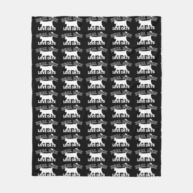 Couverture Polaire Les vrais hommes aiment les chats (Devant)