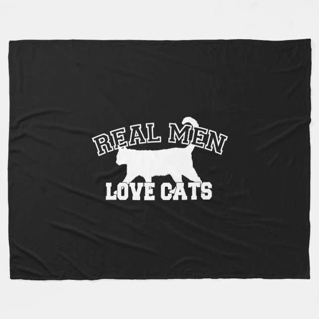 Couverture Polaire Les vrais hommes aiment les chats Déclaration (Devant (Horizontal))