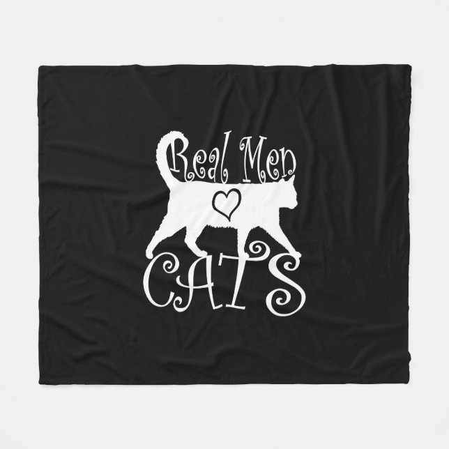 Couverture Polaire Les vrais hommes aiment les chats Jazzy Style (Devant (Horizontal))