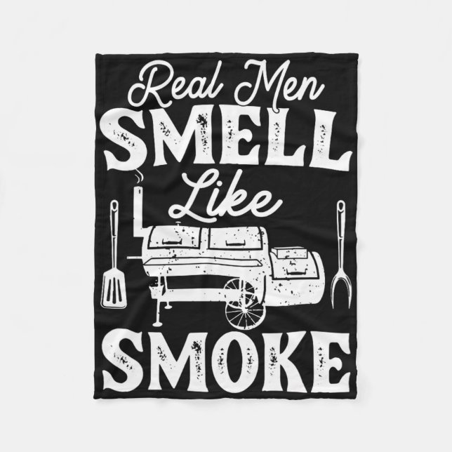 Couverture Polaire Les vrais hommes sentent la fumée - Pitmaster Bbq  (Devant)