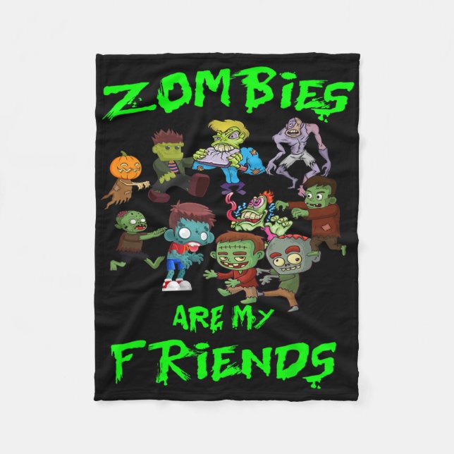 Couverture Polaire Les zombies sont mes amis Halloween (Devant)