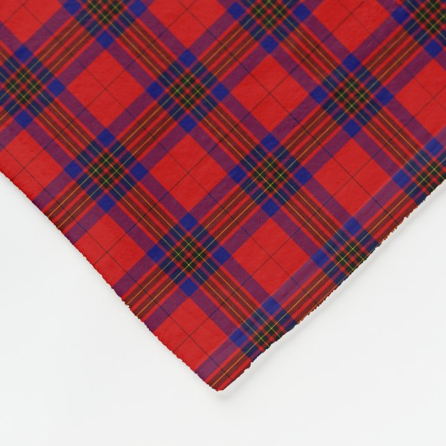 Couverture Polaire Leslie tartan rouge bleu violet plaid (Coin)