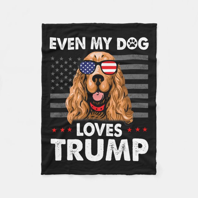 Couverture Polaire L'Espagnol même mon chien aime Trump drôle (Devant)