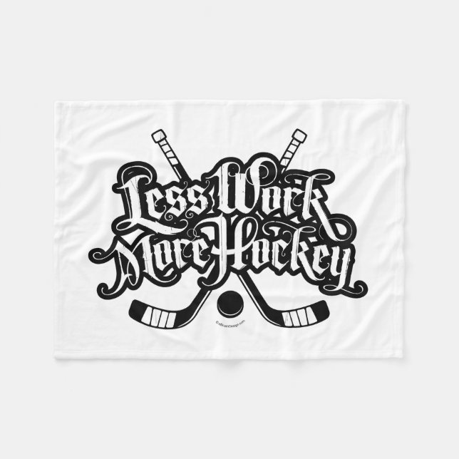 Couverture Polaire Less Work More Hockey (Devant (Horizontal))