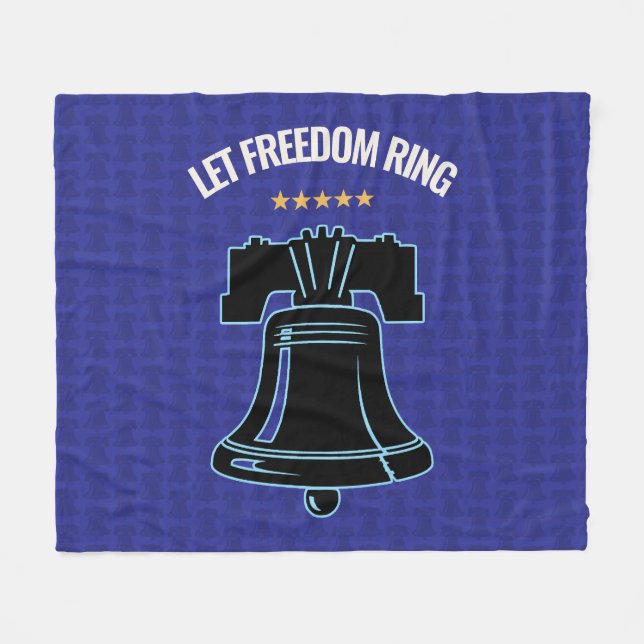 Couverture Polaire Let Freedom Ring Liberty Bell Patriotic Throw (Devant (Horizontal))