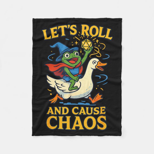 Couverture Polaire Let’s Roll And Cause Chaos Frog Wizard Goose Rpg A (Devant)