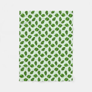 Couverture Polaire L'été laisse le motif vert réglable de feuille