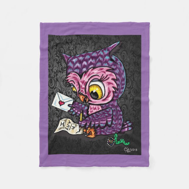 Couverture Polaire Lettre d'amour de hibou (Devant)