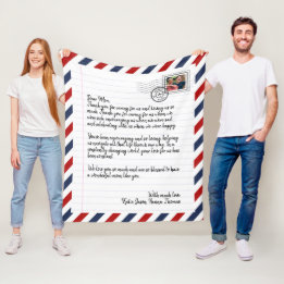 Couverture Polaire Lettre d'amour personnalisée Courriel photo manusc