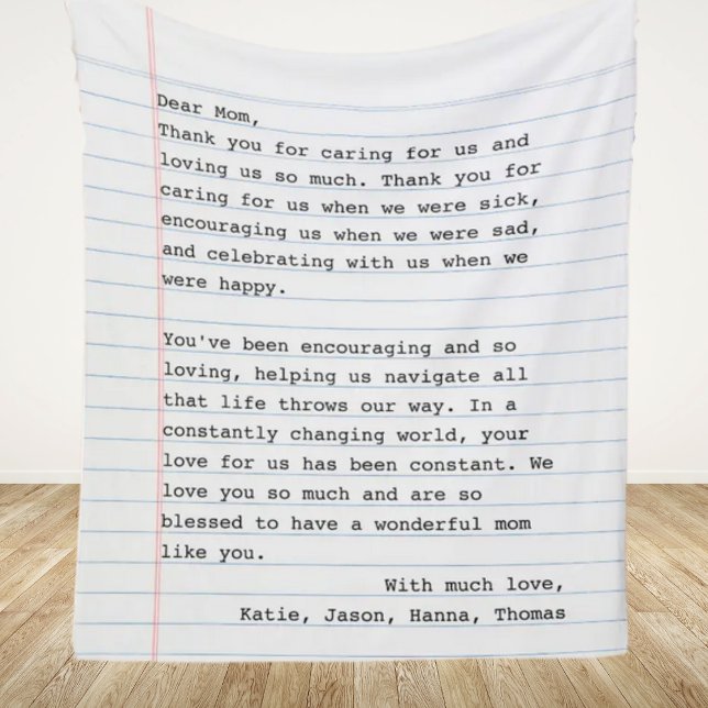 Couverture Polaire Lettre d'amour personnalisée Machine à écrire (Créateur téléchargé)