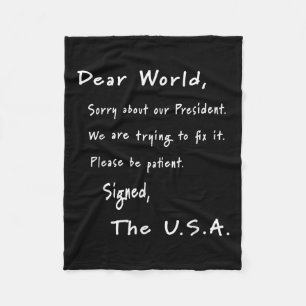 Couverture Polaire Lettre D'Excuses Mondiales De L'Anti-Trump América