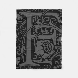 Couverture Polaire Lettre F Médiévale Monogramme Art Nouveau