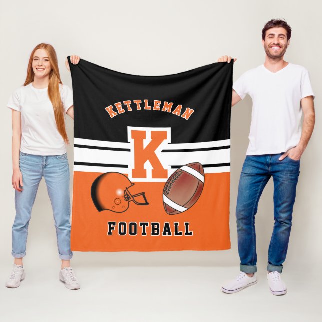 Couverture Polaire LETTRE Football 🏈 Sport orange (En situation)