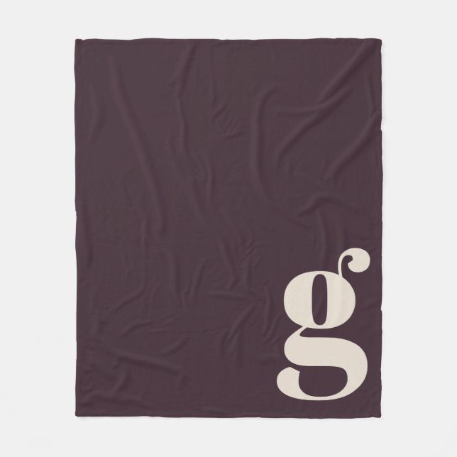 Couverture Polaire Lettre initiale de monogramme moderne prune violet (Devant)