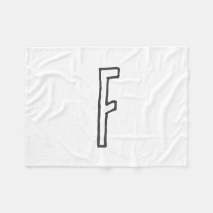 COUVERTURE POLAIRE LETTRE INITIALE GRECQUE ET BLANC MONOMOBILE PLAINE