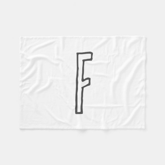 COUVERTURE POLAIRE LETTRE INITIALE GRECQUE ET BLANC MONOMOBILE PLAINE (Devant (Horizontal))