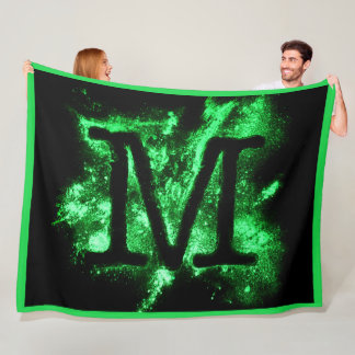 COUVERTURE POLAIRE LETTRE M MAJUSCULE VERTE