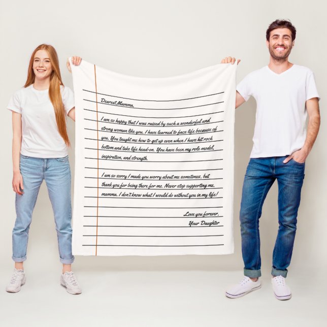 Couverture Polaire Lettre manuscrite moderne papier Carnet pour maman (En situation)