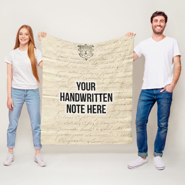 Couverture Polaire Lettre manuscrite personnalisée Sentiments (En situation)