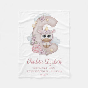 Couverture Polaire Lettre Monogramme Licorne C Cadeau Fille Rose