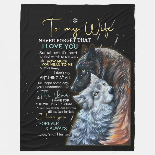 Couverture Polaire Lettre personnalisée à ma femme (Devant)