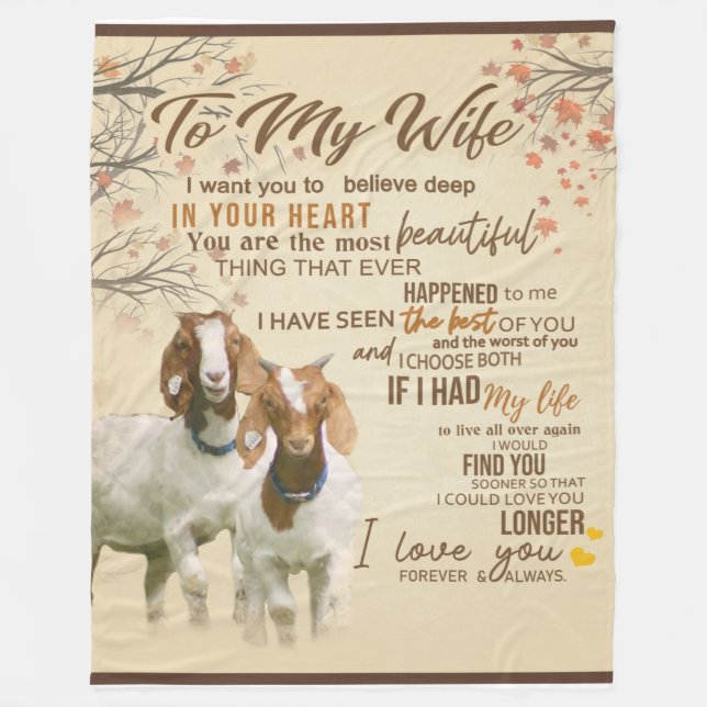 Couverture Polaire Lettre Personnalisée À Ma Femme Amour Du Mari (Devant)