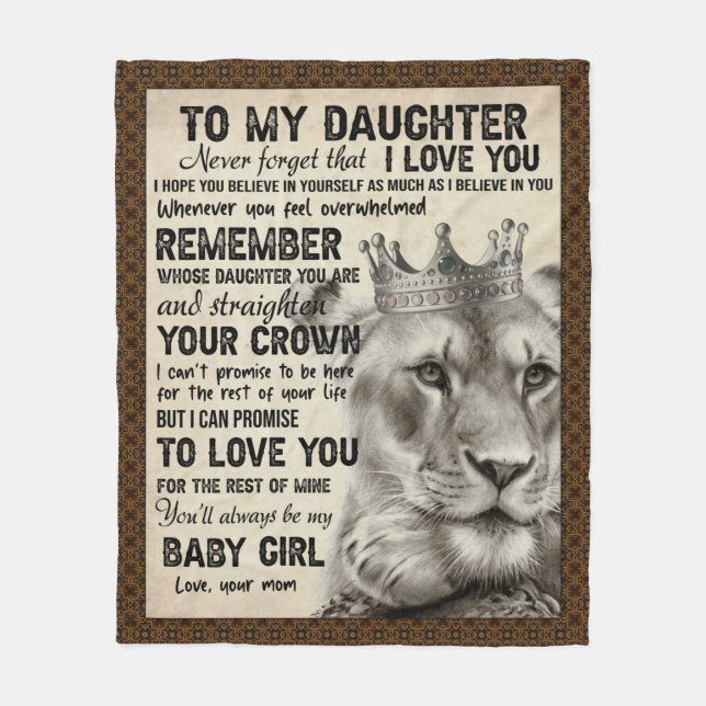 Couverture Polaire Lettre personnalisée à ma fille (Devant)