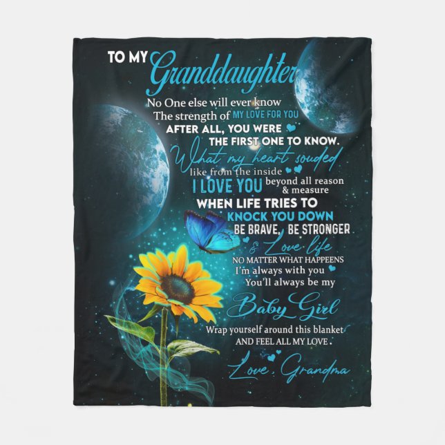 Couverture Polaire Lettre personnalisée à ma petite-fille (Devant)