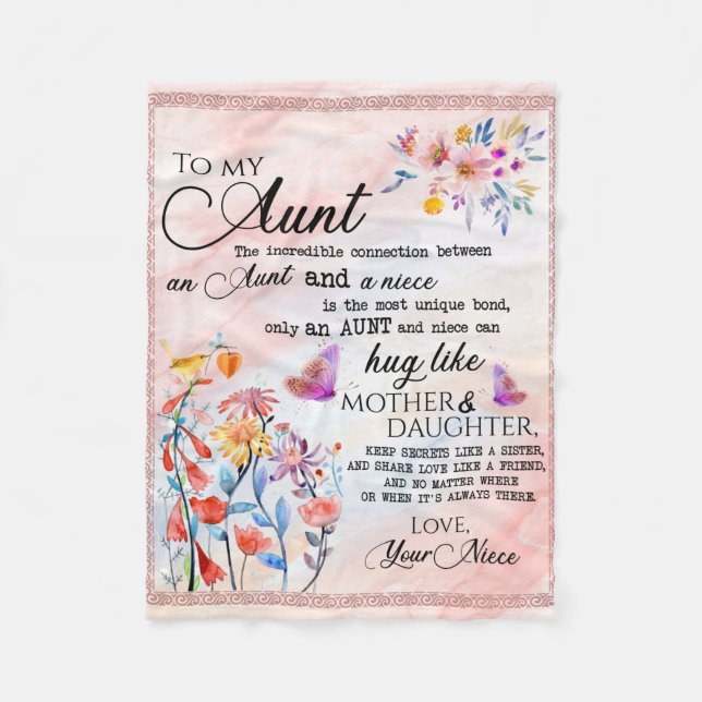 Couverture Polaire Lettre personnalisée à ma tante (Devant)