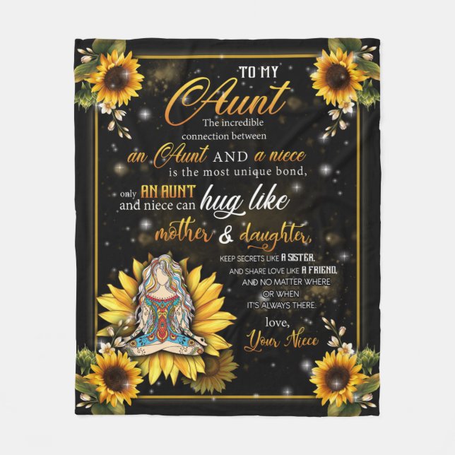 Couverture Polaire Lettre Personnalisée À Ma Tante Amour De La Nièce (Devant)