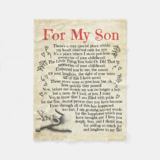 Couverture Polaire Lettre Personnalisée À Mon Fils, Fils Birthday Gi