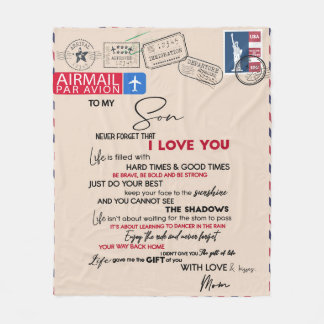 Couverture Polaire Lettre Personnalisée À Mon Fils, Idée Fils Anniver