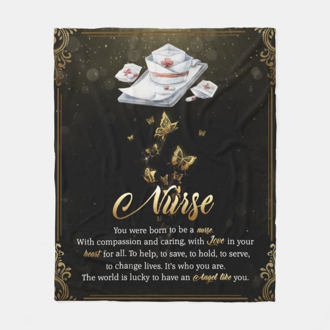 Couverture Polaire Lettre personnalisée à mon infirmière (Devant)