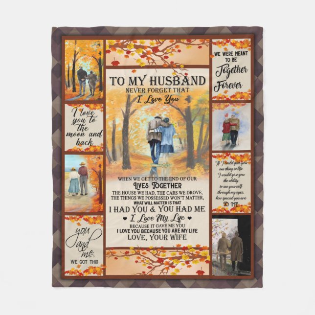 Couverture Polaire Lettre personnalisée à mon mari (Devant)