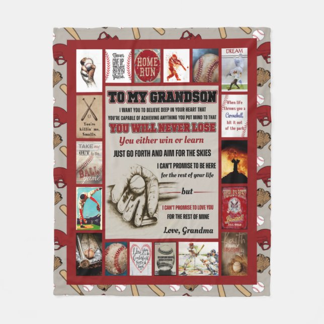 Couverture Polaire Lettre personnalisée à mon petit-fils, grand-mère  (Devant)