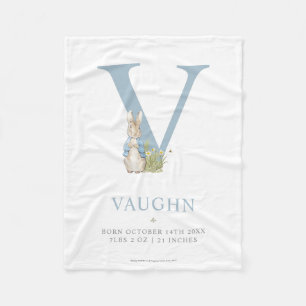 Couverture Polaire Lettre personnalisée par   V de lapin de Peter