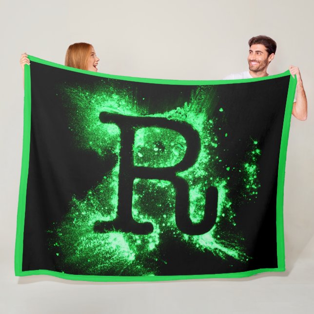 COUVERTURE POLAIRE LETTRE R MAJUSCULE VERTE (En situation)