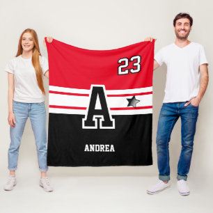 Couverture Polaire Lettre rouge et noire All Sport