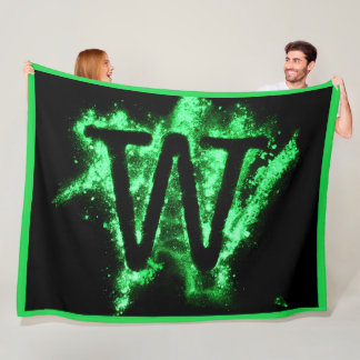 COUVERTURE POLAIRE LETTRE W MAJUSCULE VERTE