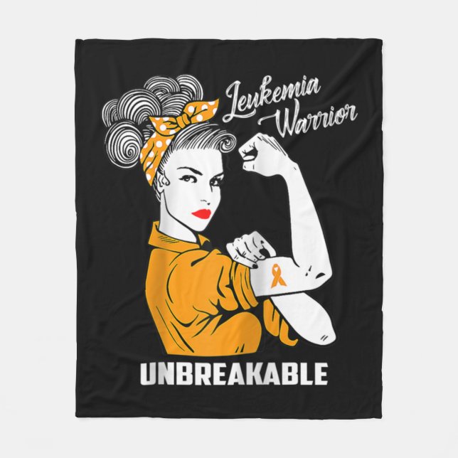 Couverture Polaire Leucémie Guerrier Indestructible Conscience Don Te (Devant)