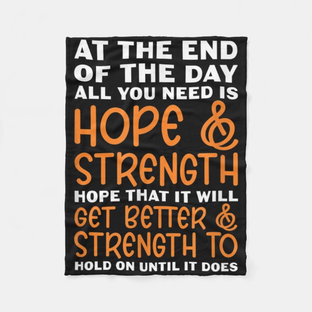 Couverture Polaire Leukemia Cancer Fighter All You Need Hope &amp; St (Devant)