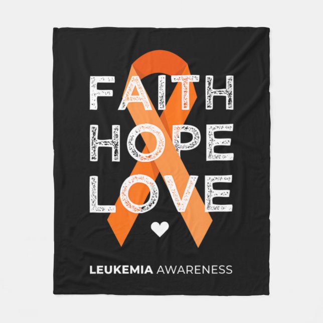 Couverture Polaire Leukemia Faith Hope Love Orange Ribbon Leukemia Aw (Devant)